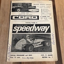 Programma di gara Speedcar Nuova Zelanda 1970, Merle Bettenhausen sulla copertina