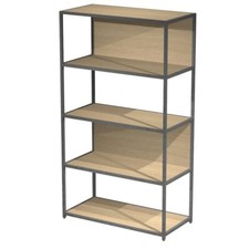 LIBRERIA MODULARE COMPONIBILE in metallo piani in legno a giorno scaffale 4 vani