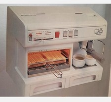 OLIMPIC Tost-Cafe' art.395 Tostiera + Macchina caffè due in uno,bianca vintage