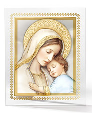 MADONNA CON BAMBINO IN VETRO