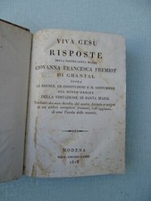 RISPOSTE SANTA MADRE FRANCESCA FREMIOT-REGOLE-COSTUMI ORDINE VISITAZIONE S.MARIA