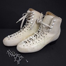 Pattini figure vintage Risport ice star SOLO STIVALE bianco con vite donna taglia 8