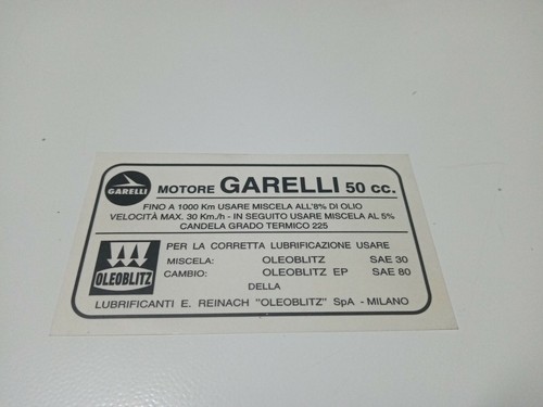 Adesivo norme rodaggio motore - norme,
