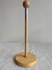 PORTA ROTOLO VERTICALE PER CARTA ALIMENTARE ASCIUATUTTO DA CUCINA IN LEGNO BEIGE