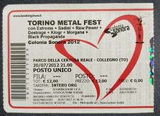 Biglietto Concerto - Torino Metal Fest - Extrema Sadist Raw Power Klogr 2012