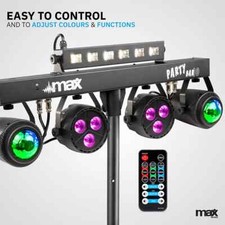 MAX PARTYBAR10 set luci dmx par led jelly moon strobo telecomando dj eventi ecc.