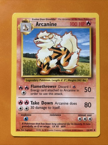 Pokémon tcg arcanine base - pokémon,