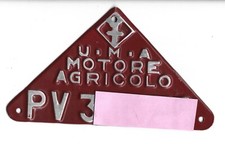 Targa Triangolare Motore Agricolo Pavia - anni ' 70 Litografata