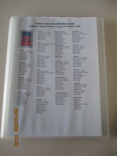 Subbuteo squads premier league - squads,