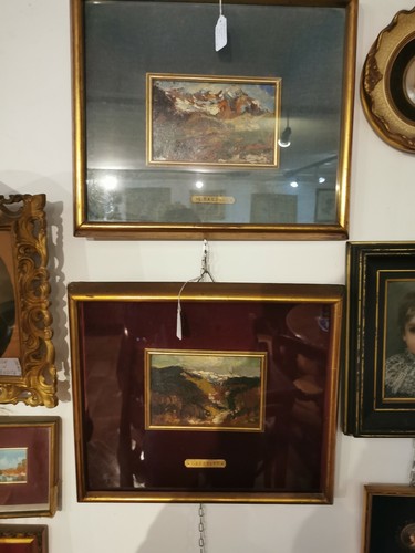 Coppia quadri antichi firmati - coppia,