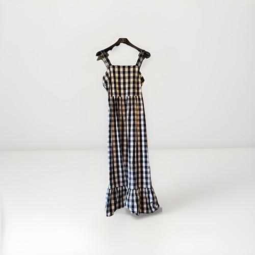 Maxi abito crew gingham - maxi,