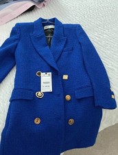 A052 ZARA BLAZER BLUE TEXTURED