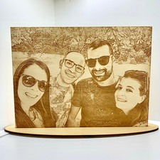 Laser Cut Wood Engraved Photo