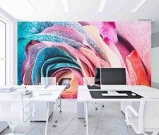 Carta da parati 3D fiore rosa