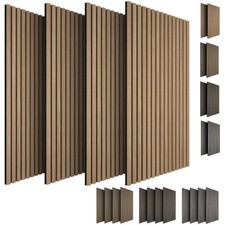 Set pannelli fonoassorbenti legno MDF muro acustici rivestimento lamellare 