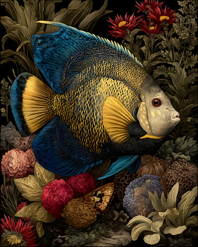 Stampa artistica pesce angelo