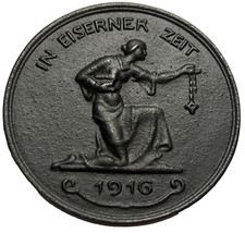 WWI Moneta Ferro Imperiale Tedesca Metalli Preziosi Collezione Guerra Oro MINT