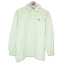 Polo Lacoste Vintage verde acqua a manica lunga tinta unita - Taglia 4 uomo