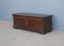 Cassapanca panca in legno di noce con pannelli di frutto, primi '800 - L 152 cm!