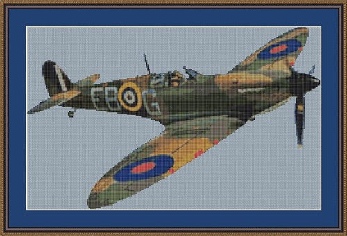 Kit punto croce aereo spitfire - croce,