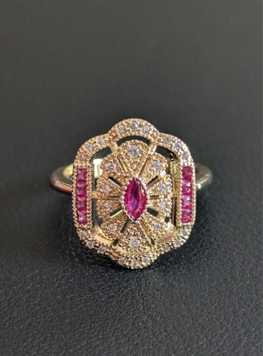 Bague dorée style art deco - dorée,