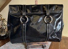 Borsa Prada a busta vernice nera lucida. Originale Vintage Anni 80