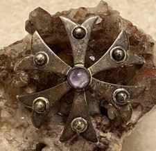 Spilla e ciondolo Rodolfo Espinoza REH Taxco Messico argento sterling ametista MCM!