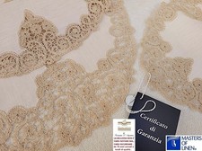 SET CENTRI  6 PEZZI LINO FATTI A MANO PIZZO CANTU' TOMBOLO OVALI