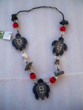 COLLANA LANA COTTA LUNGA TARTARUGA COCCINELLA ETNICO NEPAL