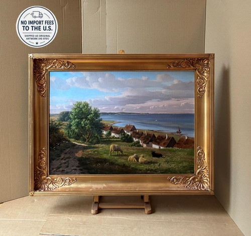 Fine danish golden age oil - golden,