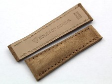 Cinturino Lusso Vera Pelle Scamosciata Beige 20/16mm Chiusura Clasp Artigianale