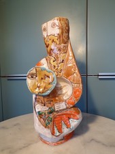 ELIO SCHIAVON-VASE SCULPTURE céramique-BRUTALISTE-ERHART-ITALIE-DESIGN 50-70