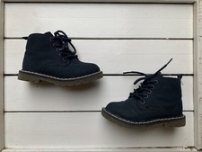 SCARPE ZARA BABY TG. 21 SCARPONCINO ALTO BIMBO BAMBINO BLU PELLE AUTUNNO INVERNO