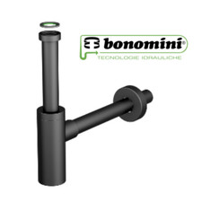 SIFONE ARREDO TONDO INOX NERO 1"1/4 X 32 BONOMINI