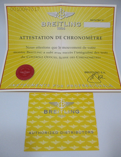 Breitling cosc certificate - breitling,