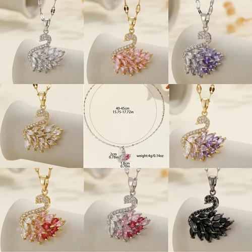 Collana ciondolo cigno metallo - collana,
