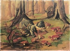 Divertente Quadro Olio Bambino