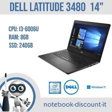 Notebook DELL LATITUDE 3480  Cpu i3-6006u RAM 8gb DDR3  SSD 240gb Win11P GRADO B