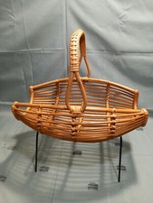 CESTO PORTARIVISTE SPACE VIMINI ANNI 60 70 ARREDO DESIGN MODERNARIATO VINTAGE