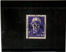 REPUBBLICA SOCIALE-SERIE IMPERIALE-RARO 10 L.-USATO-SASSONE=675-SPED. GRATUITA