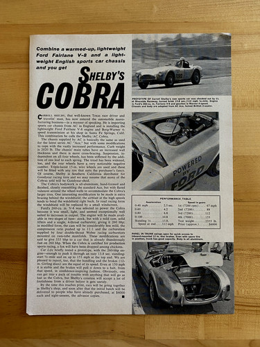 Articolo stampa 1962 shelby - 1962, shelby's