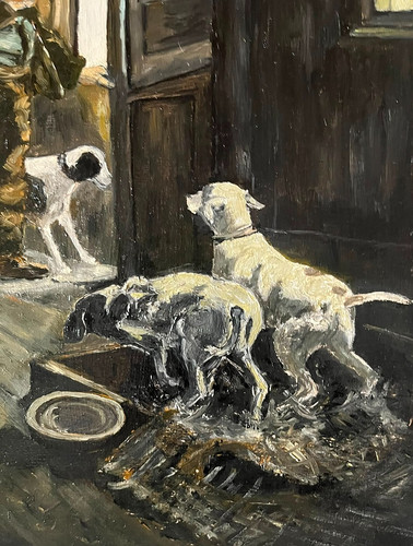 Dipinto olio tavola - olio, su