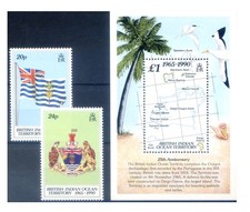 Territorio britannico dell'Oceano Indiano. Fauna. Indipendenza 1990. Serie + foglio.
