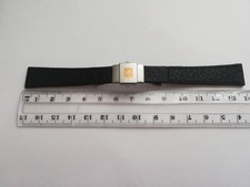 CINTURINO EBERHARD DEPLOYANTE VINTAGE IN VERA PELLE NERA ANSA 14 MM