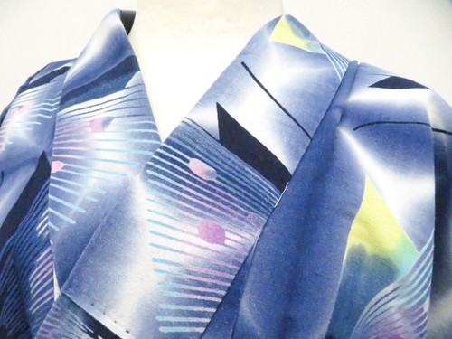 Kimono giapponese yukata blu - kimono,