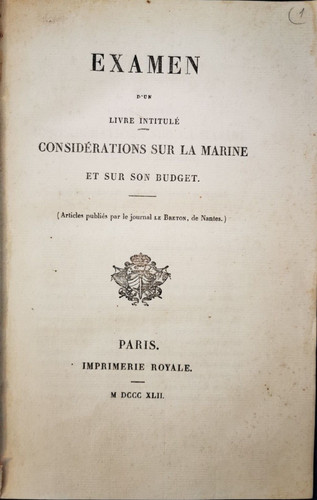 Considération sur marine - la,