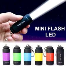 MINI TORCIA LED PORTACHIAVI RICARICABILE USB FLASH POTENTE LAVORO TATTICA NERA