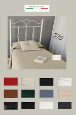 Testata letto singolo in ferro battuto Fiocco con giroletto