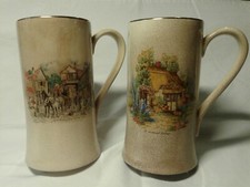 Coppia boccali inglesi da birra in porcellana - vintage -