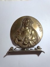 Icona Antica Sacro Cuore Di Gesù Bronzo Cm 12,5